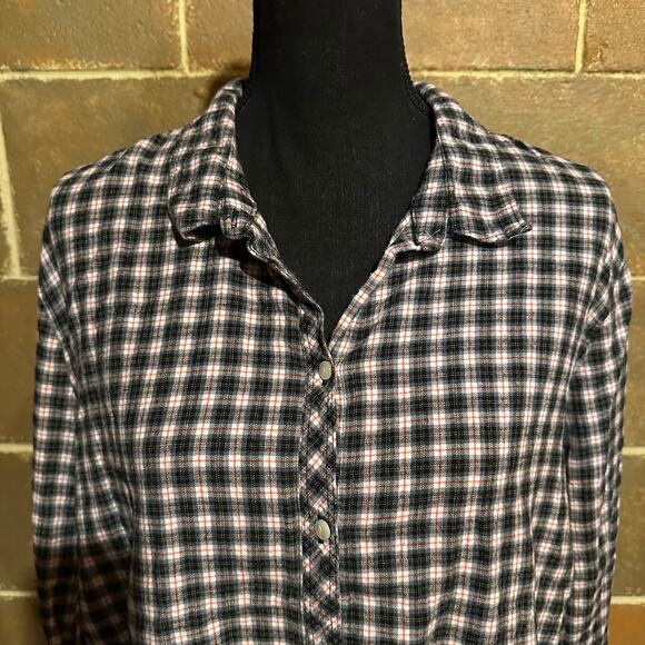 Eddie Bauer Plaid Button Front Light Flannel Shirt Women's Plus 2XL - Picture 3 of 8